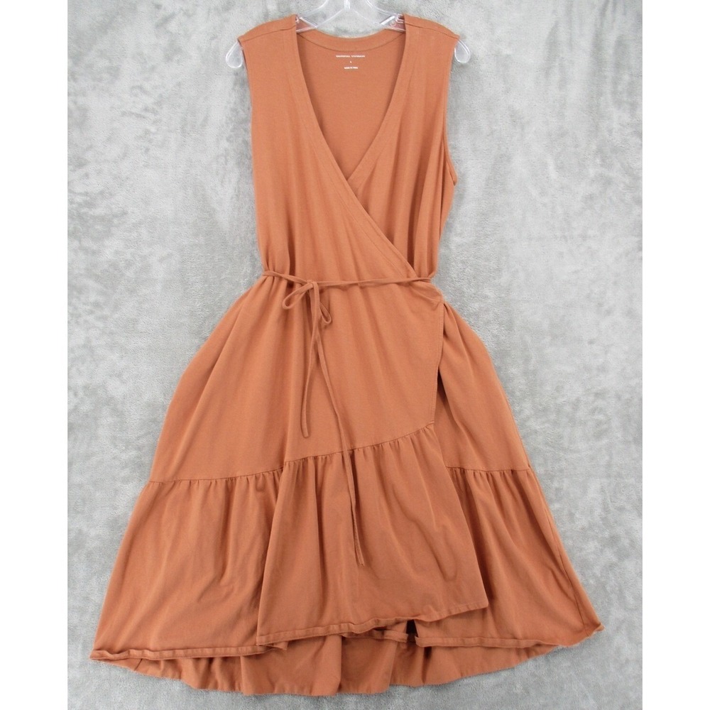 Universal Standard Dress Womens Size S 14 16 Tiered Wrap Stretch Twirl Pockets